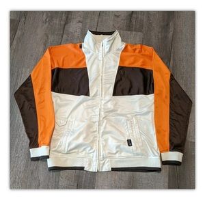 Vintage Men's Rocawear zip-up track jacket, orange/brown/cream 2X-Large